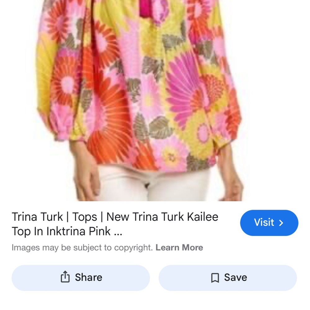 Trina Turk Vibrant Floral Exaggerated Sleeve Top - Picture 11 of 11